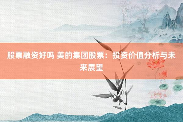 股票融资好吗 美的集团股票:投资价值分析与未来展望