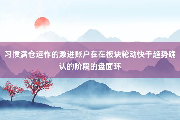 习惯满仓运作的激进账户在在板块轮动快于趋势确认的阶段的盘面环