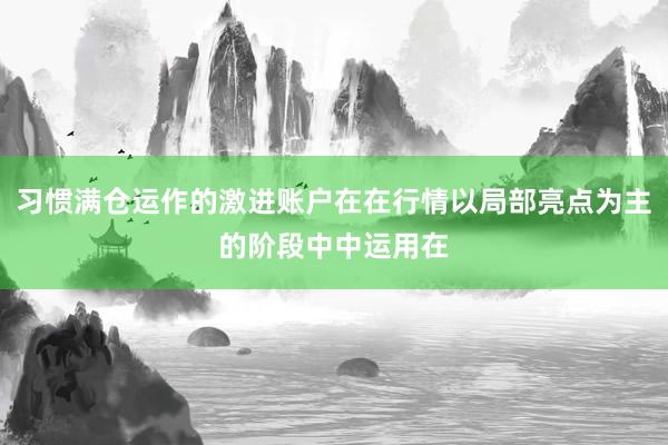 习惯满仓运作的激进账户在在行情以局部亮点为主的阶段中中运用在