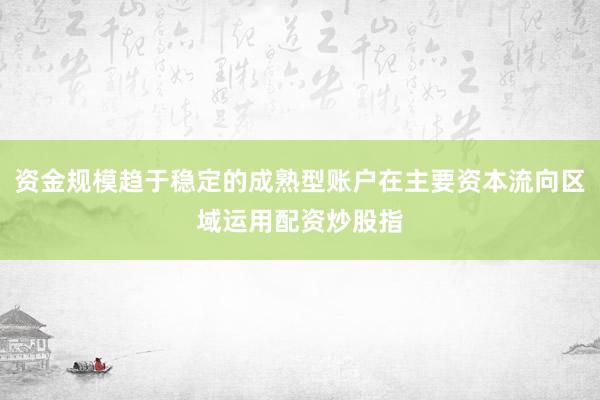 资金规模趋于稳定的成熟型账户在主要资本流向区域运用配资炒股指