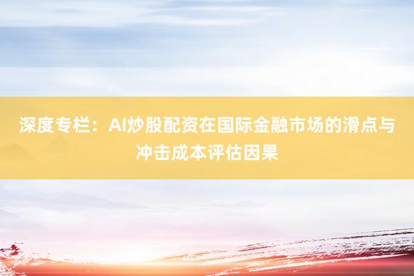 深度专栏：AI炒股配资在国际金融市场的滑点与冲击成本评估因果