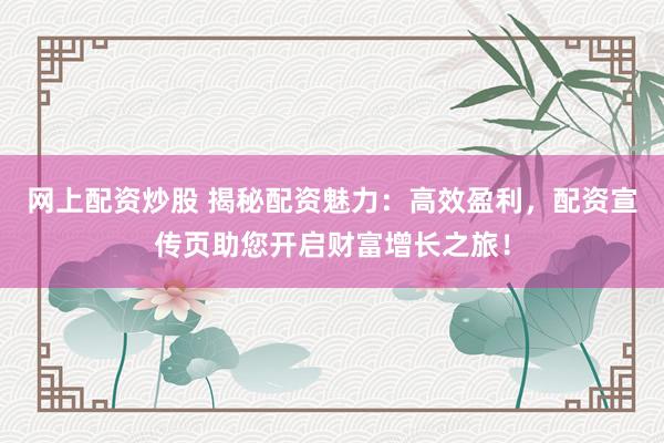 网上配资炒股 揭秘配资魅力：高效盈利，配资宣传页助您开启财富增长之旅！