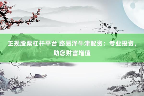 正规股票杠杆平台 路易泽牛津配资：专业投资，助您财富增值