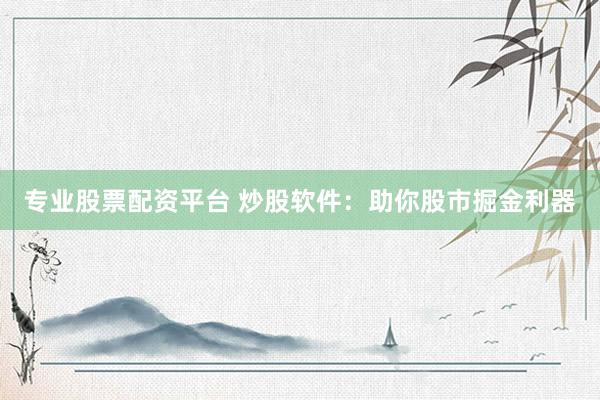 专业股票配资平台 炒股软件：助你股市掘金利器
