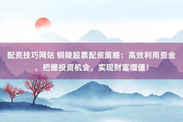配资技巧网站 铜陵股票配资策略：高效利用资金，把握投资机会，实现财富增值！