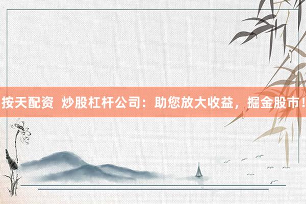按天配资  炒股杠杆公司：助您放大收益，掘金股市！
